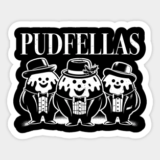 User Pudfellas Christmas Pudding Funny Festive Sweets Mobster Pun Sticker